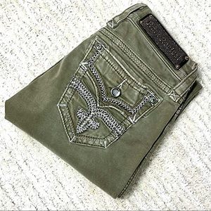 Rock Revival Margie Army Green Skinny Jean’s. Size 26.